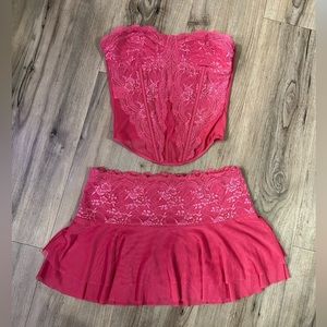 I.AM.GIA Pink Lace Skirt Set